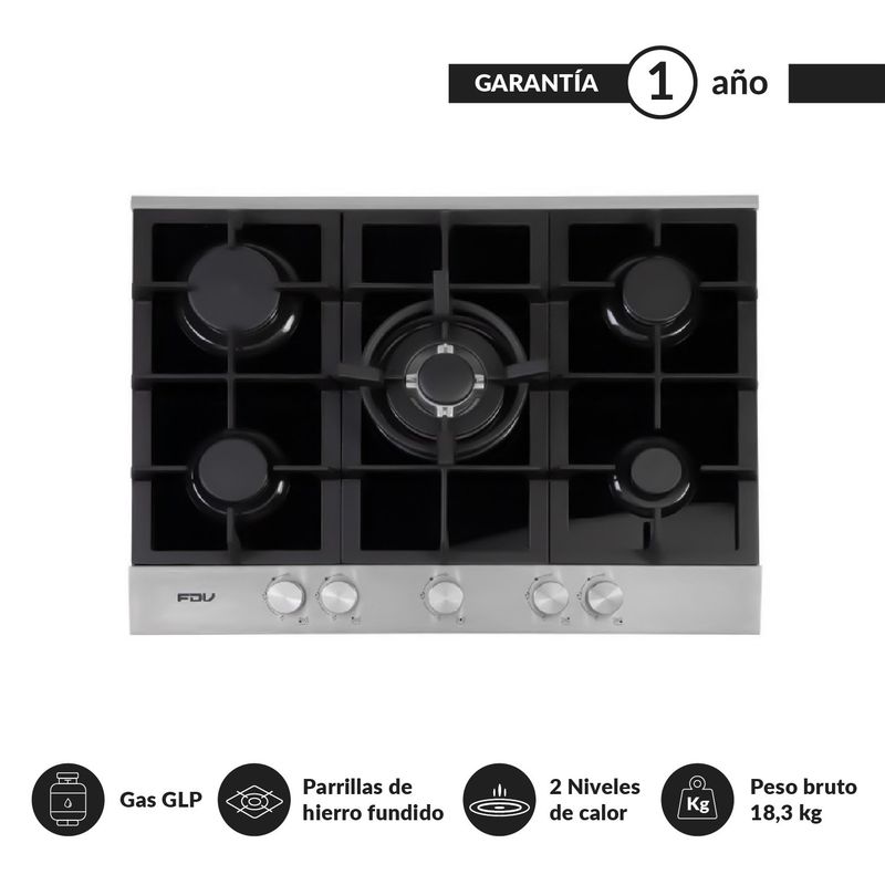 FDV - Encimera Deluxe Chef 75 cm Gas GLP FDV