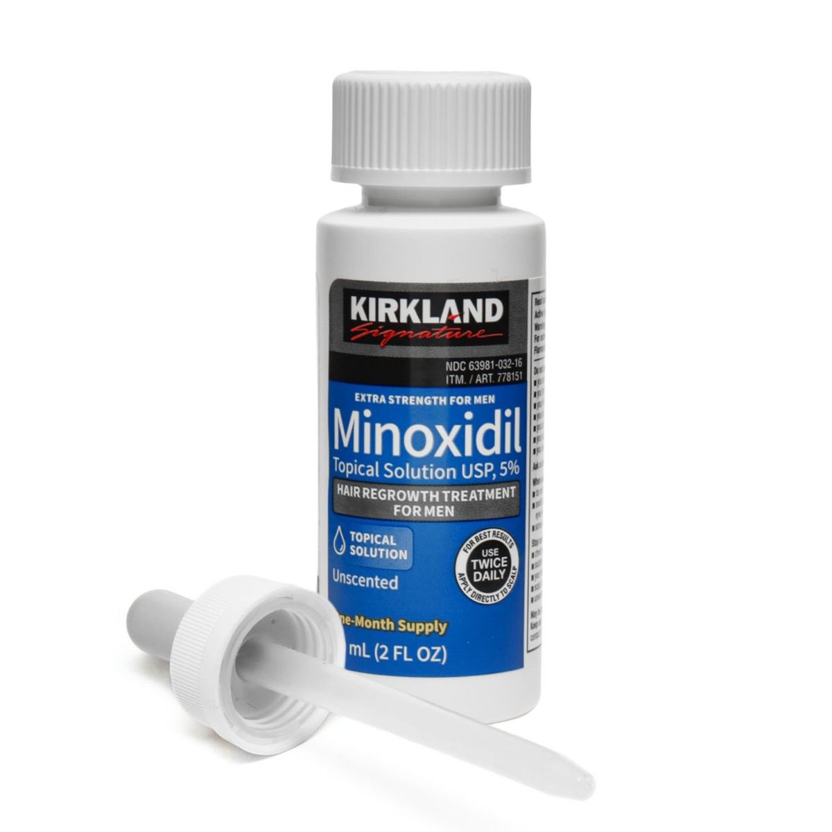 KIRKLAND - Minoxidil Liquido 5% Kirkland 60ml + Gotero Aplicador