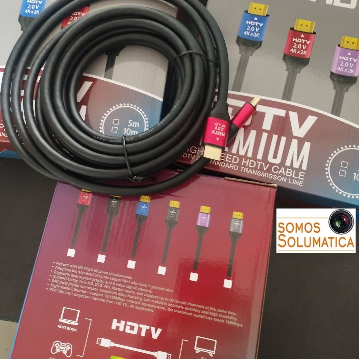 SEISA - Cable Hdmi 4k Premium - Punta Dorada - Ultra Hd 10 Metros