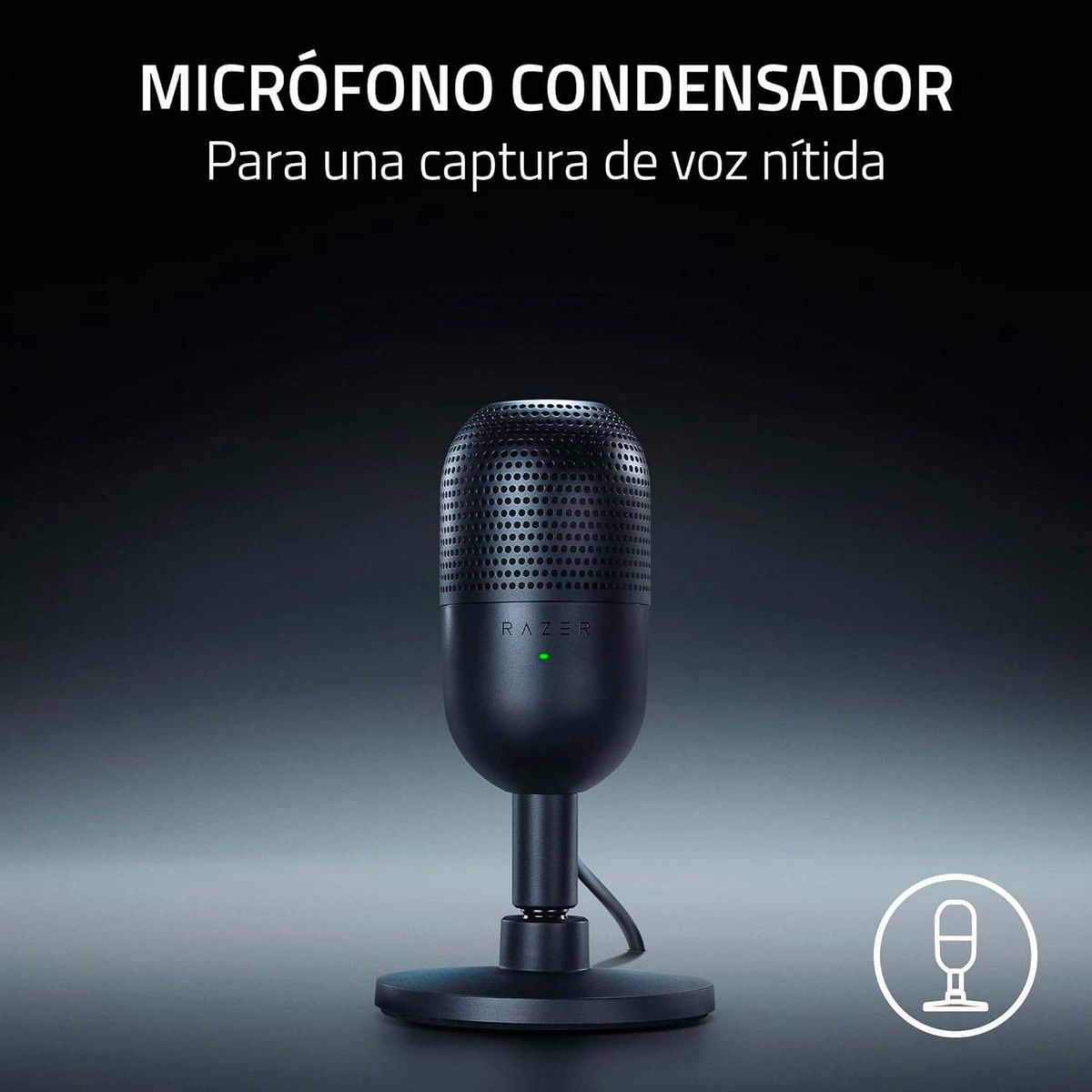 RAZER - Microfono Gamer Razer Seiren V3 Mini Usb Con Sensor Touch Silent Black