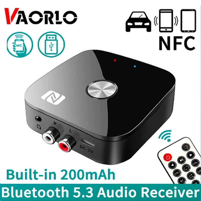 CHIN CHIN - Receptor de Audio T68 con Bluetooth 53 NFC 35mm AUX RCA