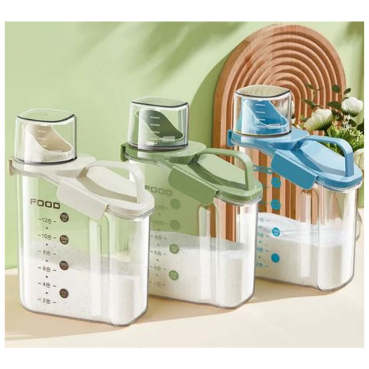 IMPORTADO MC - CONTENEDOR X3 UND HERMÉTICO 2500 ML DE ALIMENTOS Y VASO MEDIDOR