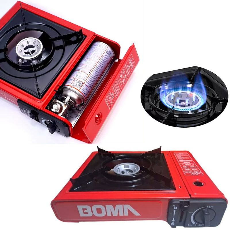 GENERICO - cocina a gas portatil 1 hornilla 2 en 1 picnic camping BOMA