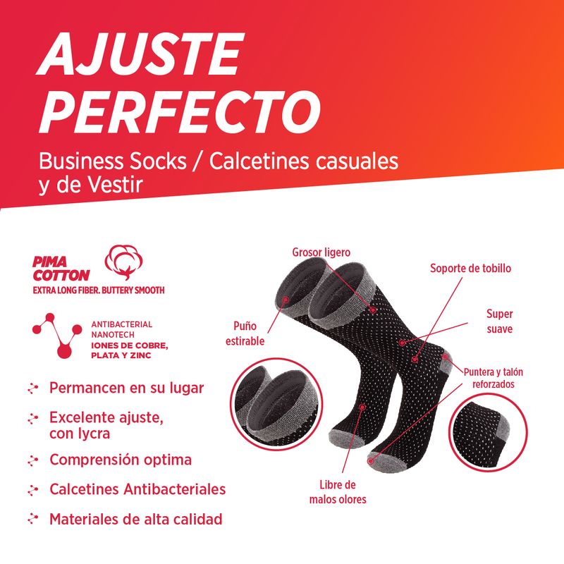 Medias de vestir de algodón pima para hombre y mujer pack