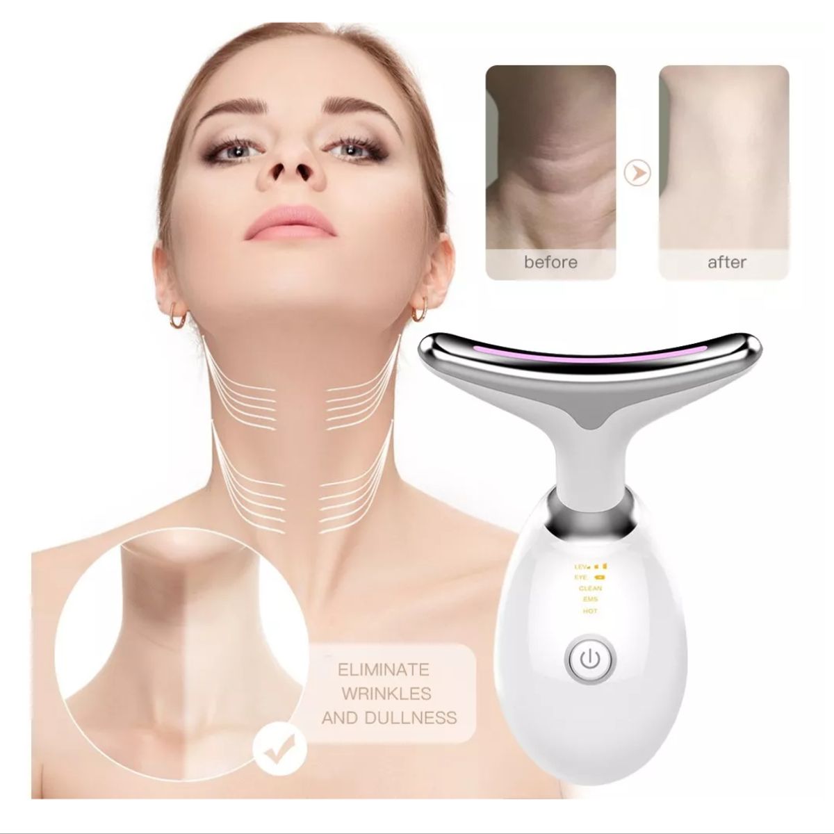 GENERICO - Masajeador Rejuvenece Cuello Afirma la Piel Elimina Papada