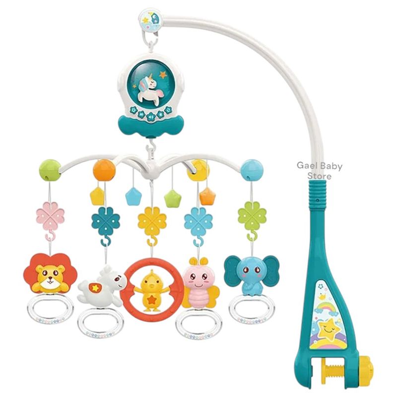 GENERICO - JUGUETE MOVIL PARA CUNA DE BEBÉ MUSICAL  360° - UNICORNIO