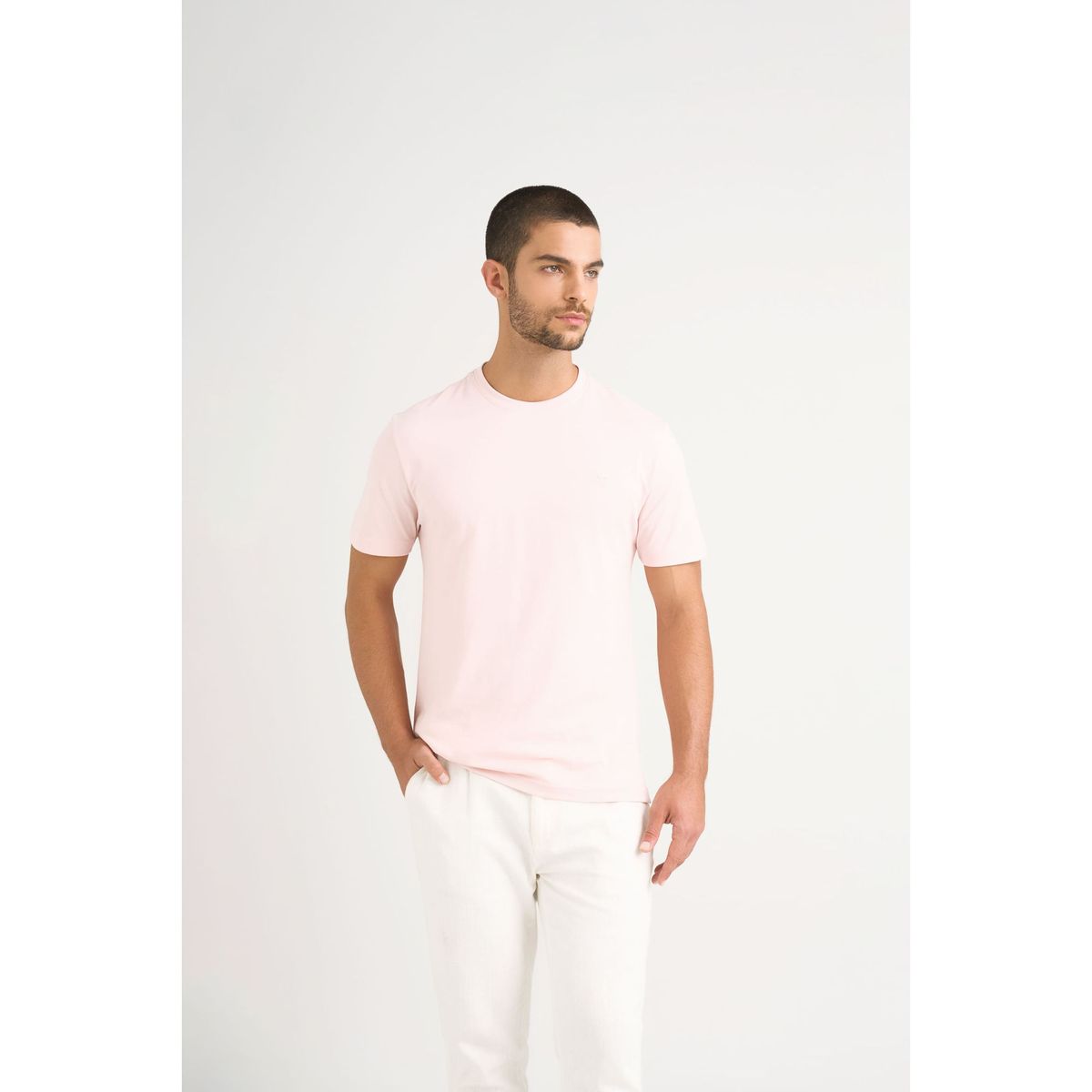 VELEZ - Vélez Polo Perú Cuello Redondo Hombre Básica Jersey Rosado