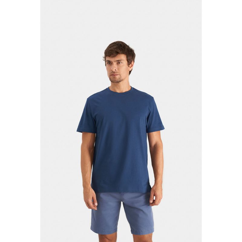 VELEZ - Vélez Polo Perú Cuello Redondo Hombre Básica Jersey AzulO