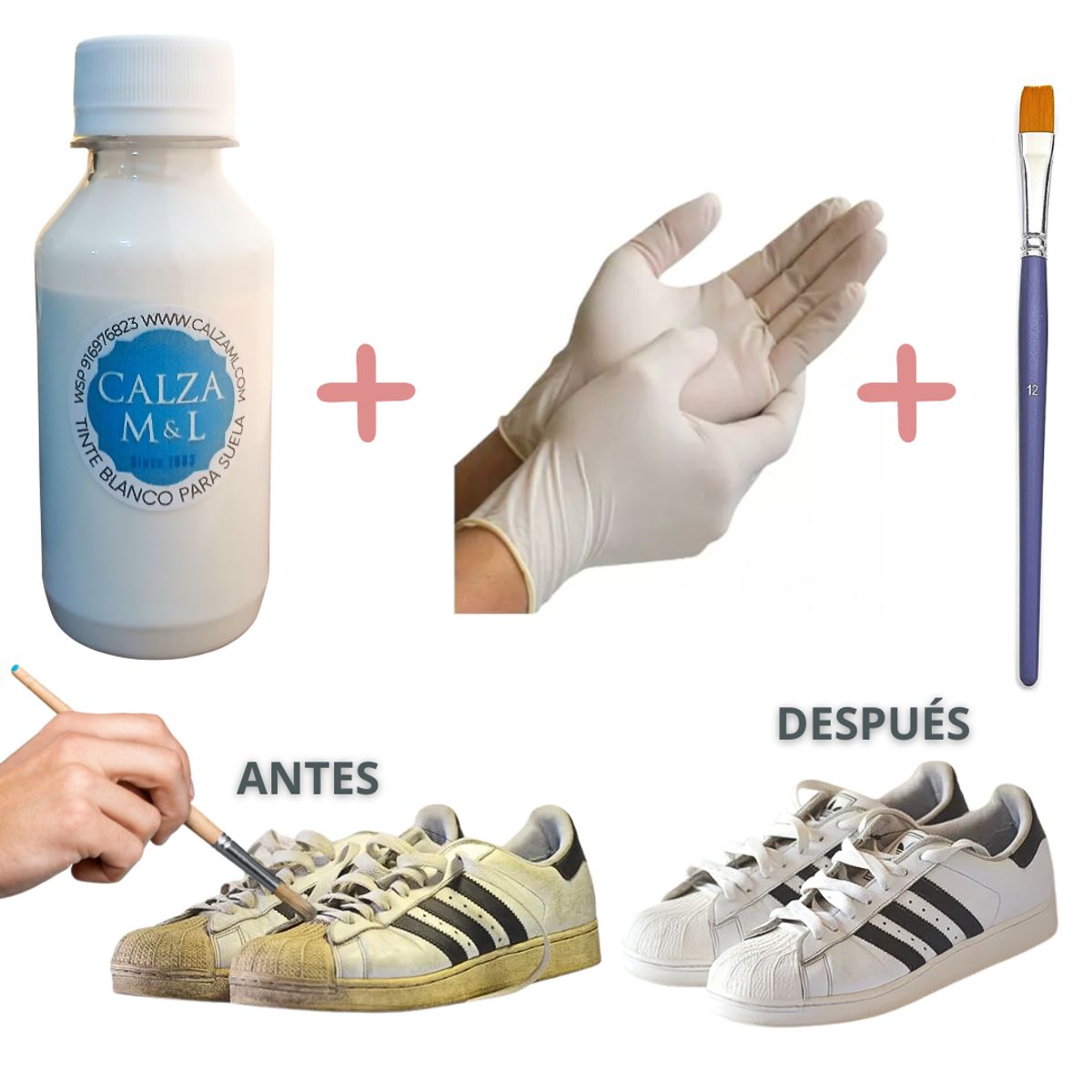 GENERICO - Tinte para pintar suela planta de zapatilla blanco renovar amarillo