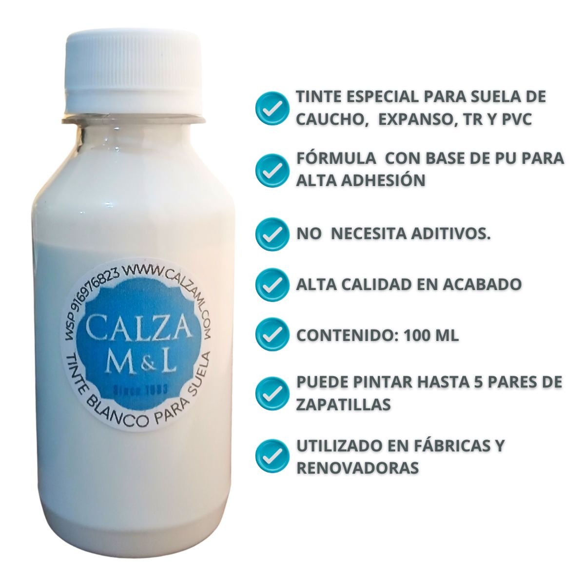 GENERICO - Tinte para pintar suela planta de zapatilla blanco renovar amarillo