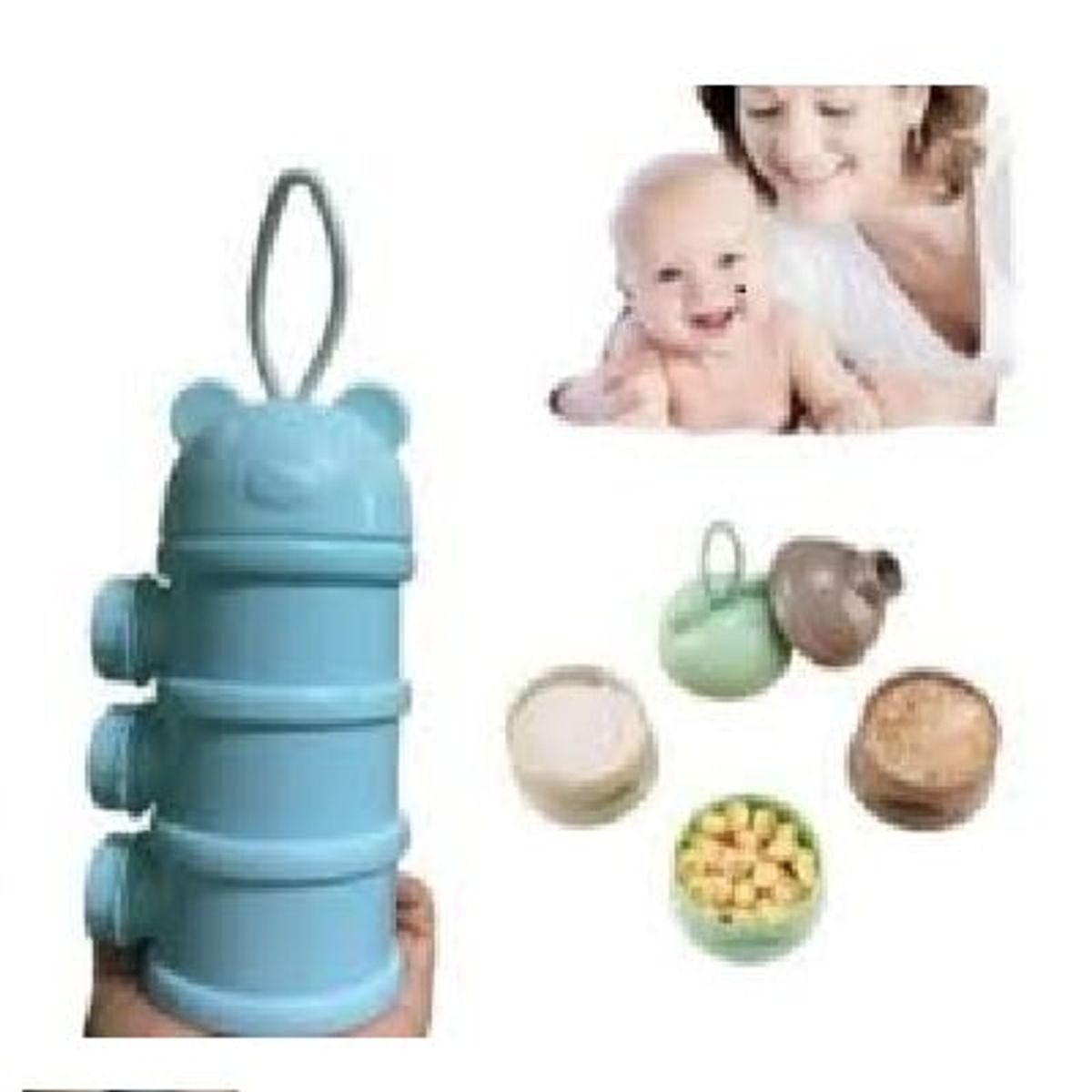 GENERICO - Dispensador Celeste torre de leche y cereales osito