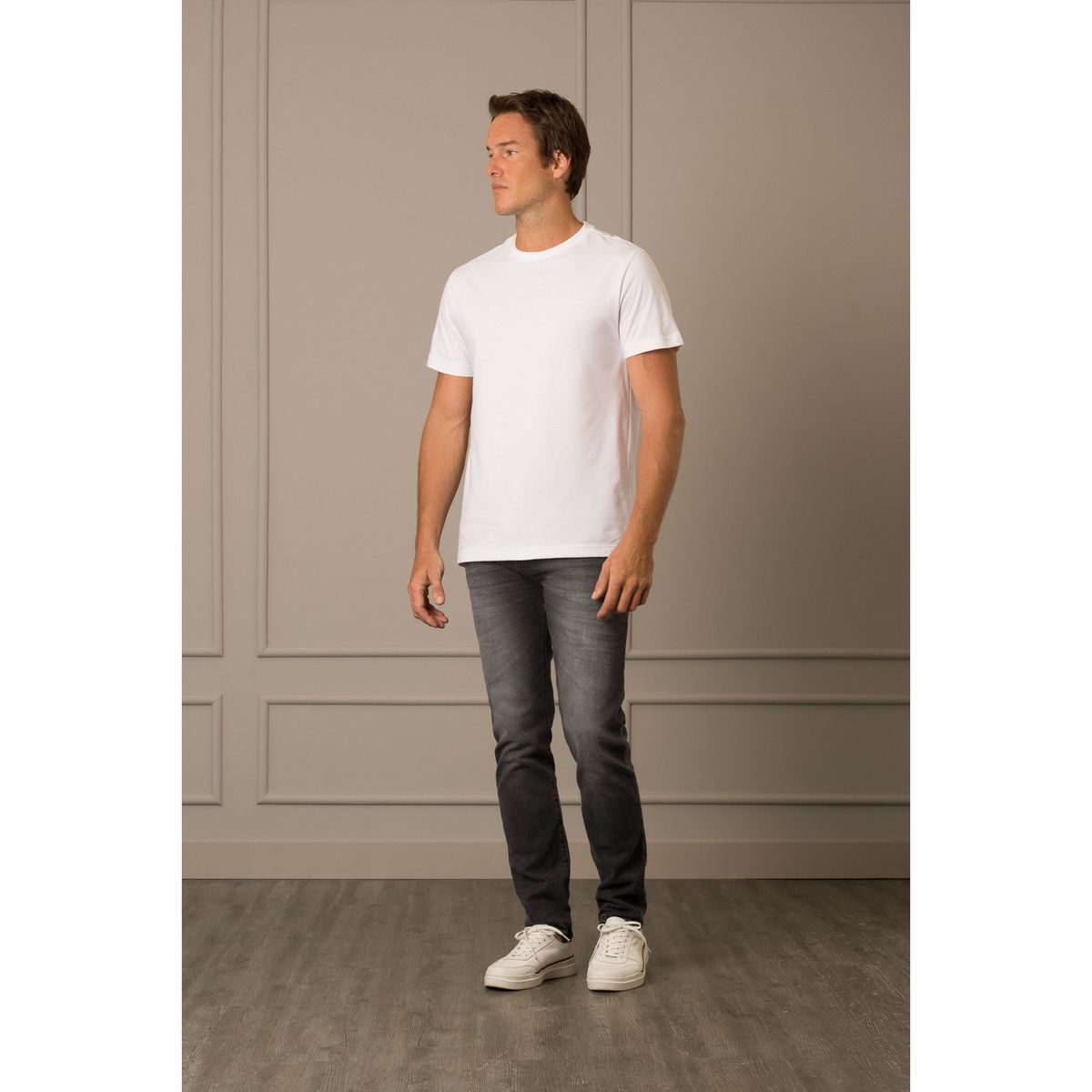 VELEZ - Vélez Polo Perú Cuello Redondo Hombre Básica Jersey Blanco