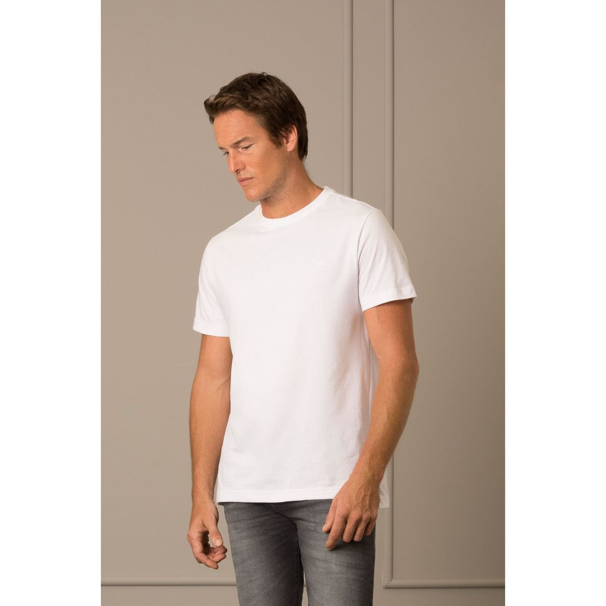 VELEZ - Vélez Polo Perú Cuello Redondo Hombre Básica Jersey Blanco