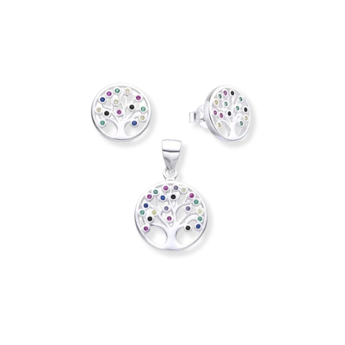 ESPIRAL ROJO - Juego Arbol de la Vida Brillos Colores - Plata