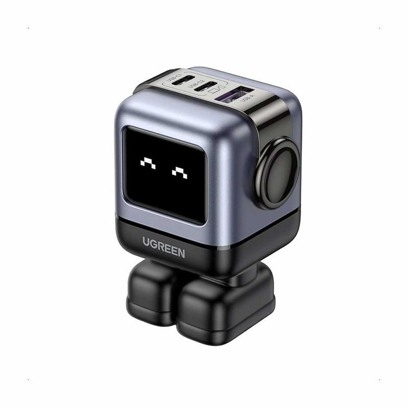 UGREEN - Cargador Ugreen Robot 65 Watts Tipo C Pantalla Led Carga Rapida Black 15570