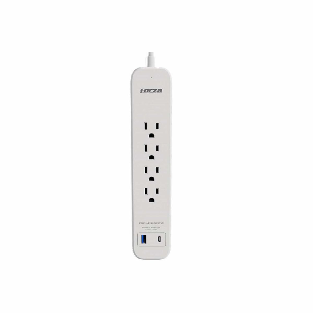 FORZA - Supresor de pico Forza FSP-451USBCW 1625w 500J 4 tomas 1USB 1USB-C Level 2 White