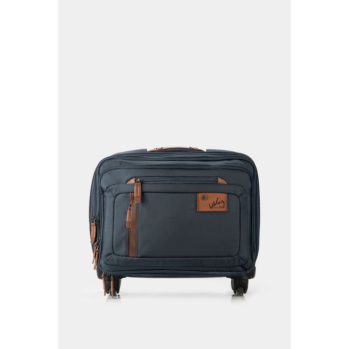 VELEZ - Vélez Maleta Ejecutiva Lona Por Cuero 16" Living Azul Oscuro