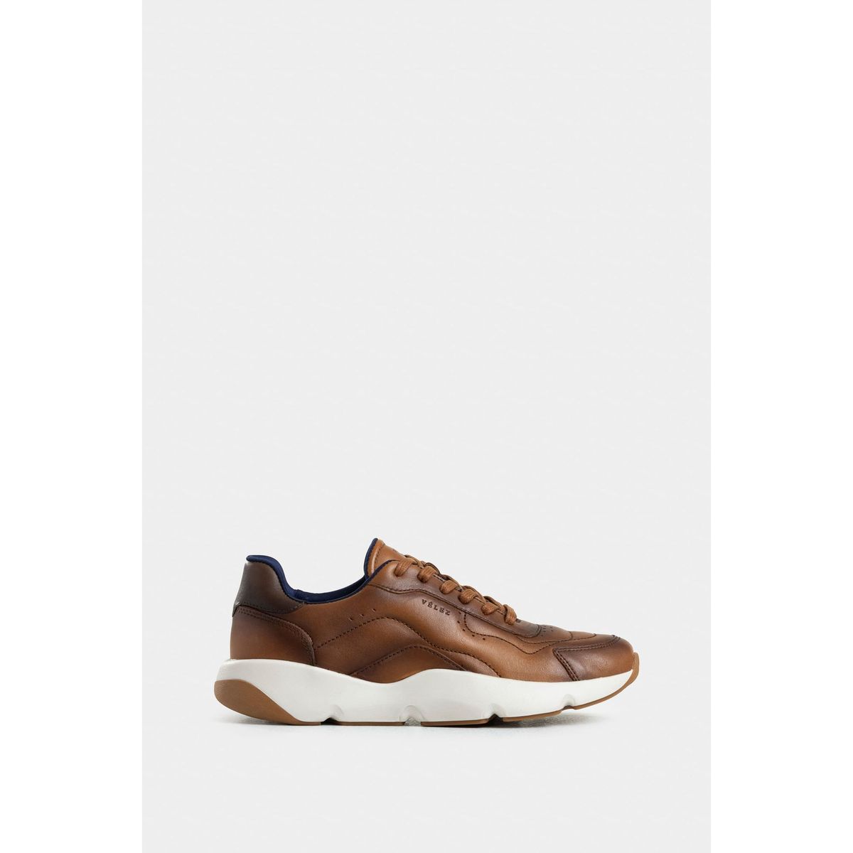 VELEZ - Vélez Zapatillas Luster De Cuero Hombre Suela Bicolor Miel