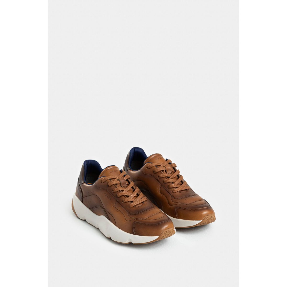 VELEZ - Vélez Zapatillas Luster De Cuero Hombre Suela Bicolor Miel