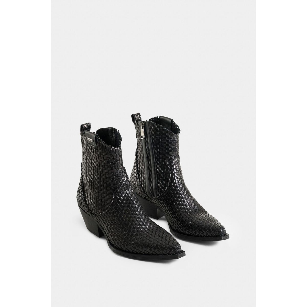 VELEZ - Vélez Botines Uyuni Cuero Para Mujer Capellada Tejida Negro