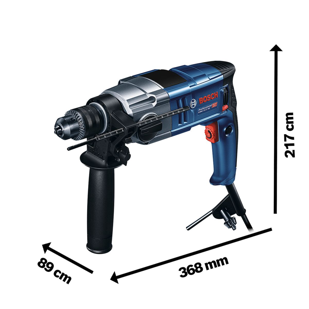 BOSCH - Taladro de Rotación 1/2" 800W 3000 rpm Bosch GBM 16-2 RE