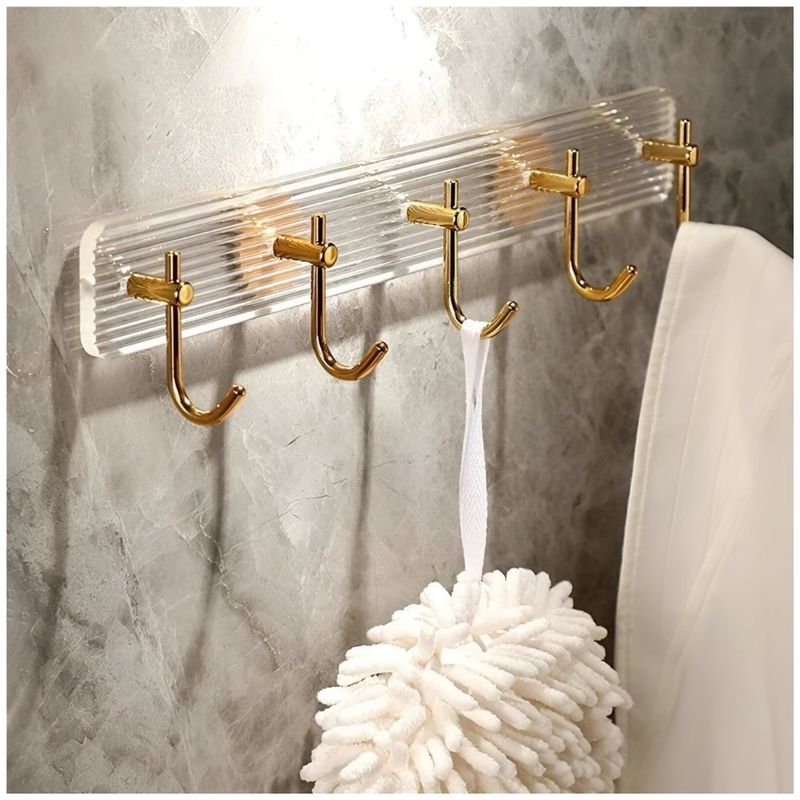 MINARI - Perchero de Pared  de 5 Ganchos Colgadores para Cocina D85