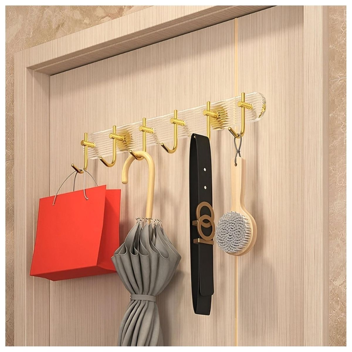 MINARI - Perchero de Pared  de 5 Ganchos Colgadores para Oficina D85