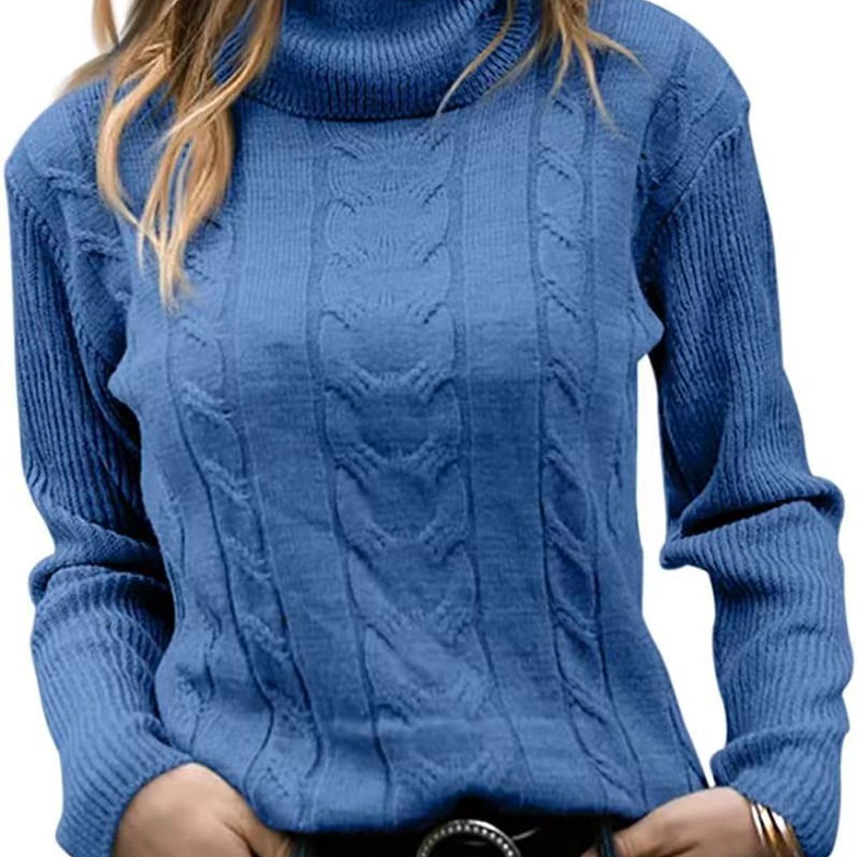 TIOZONEY - Sweater Cuello de Cuello Alto Mujer