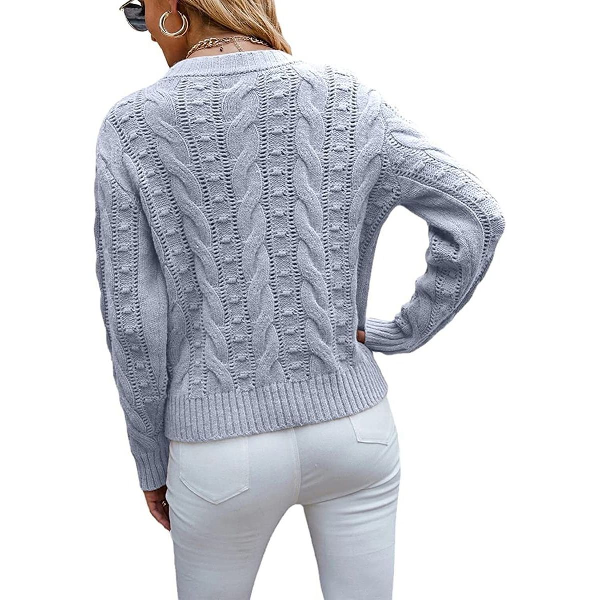 TIOZONEY - Sweater Cuello Redondo Mujer