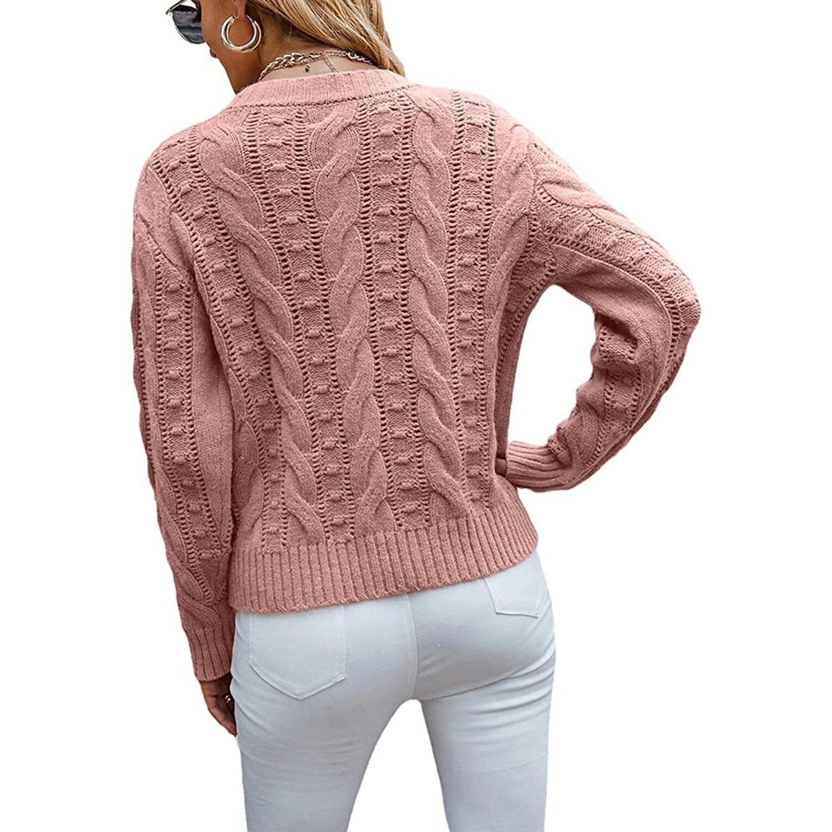 TIOZONEY - Sweater Cuello Redondo Mujer
