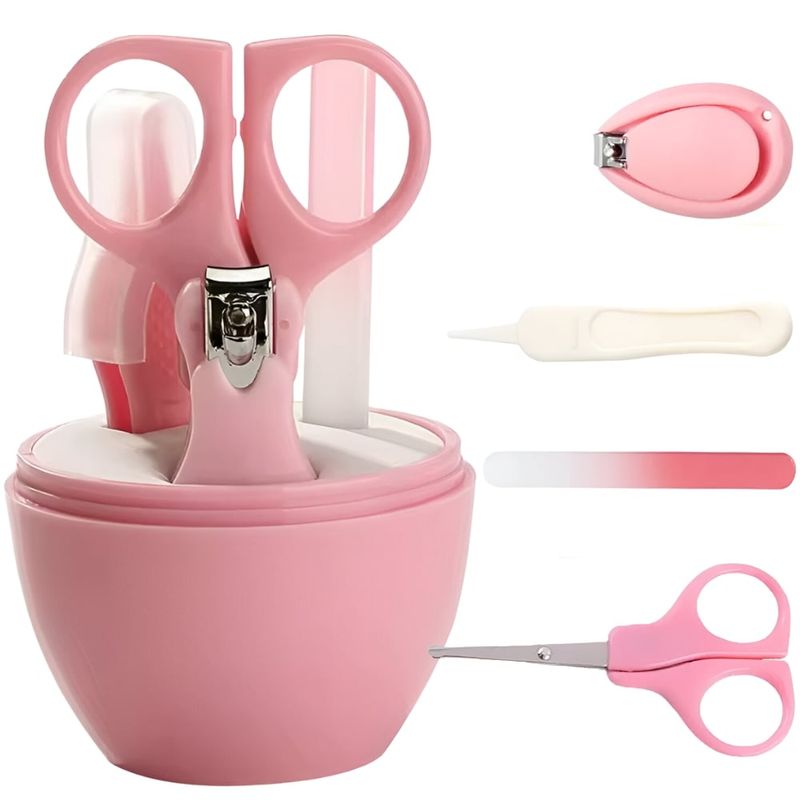 MINARI - Kit de Higiene para Bebés Cortauñas 4 piezas Rosado K04
