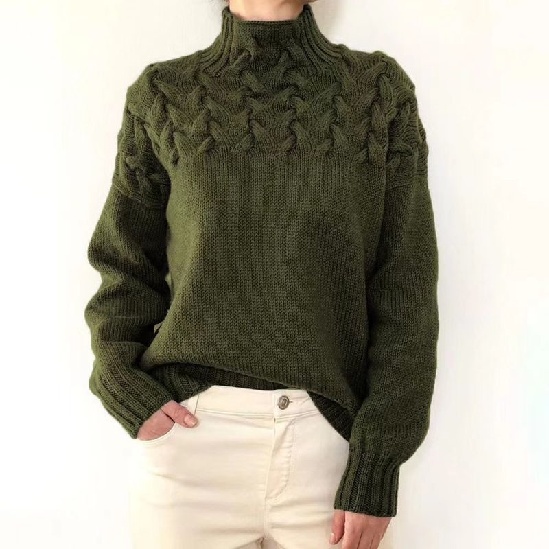 TIOZONEY - Sweater Cuello de Cuello Alto Mujer
