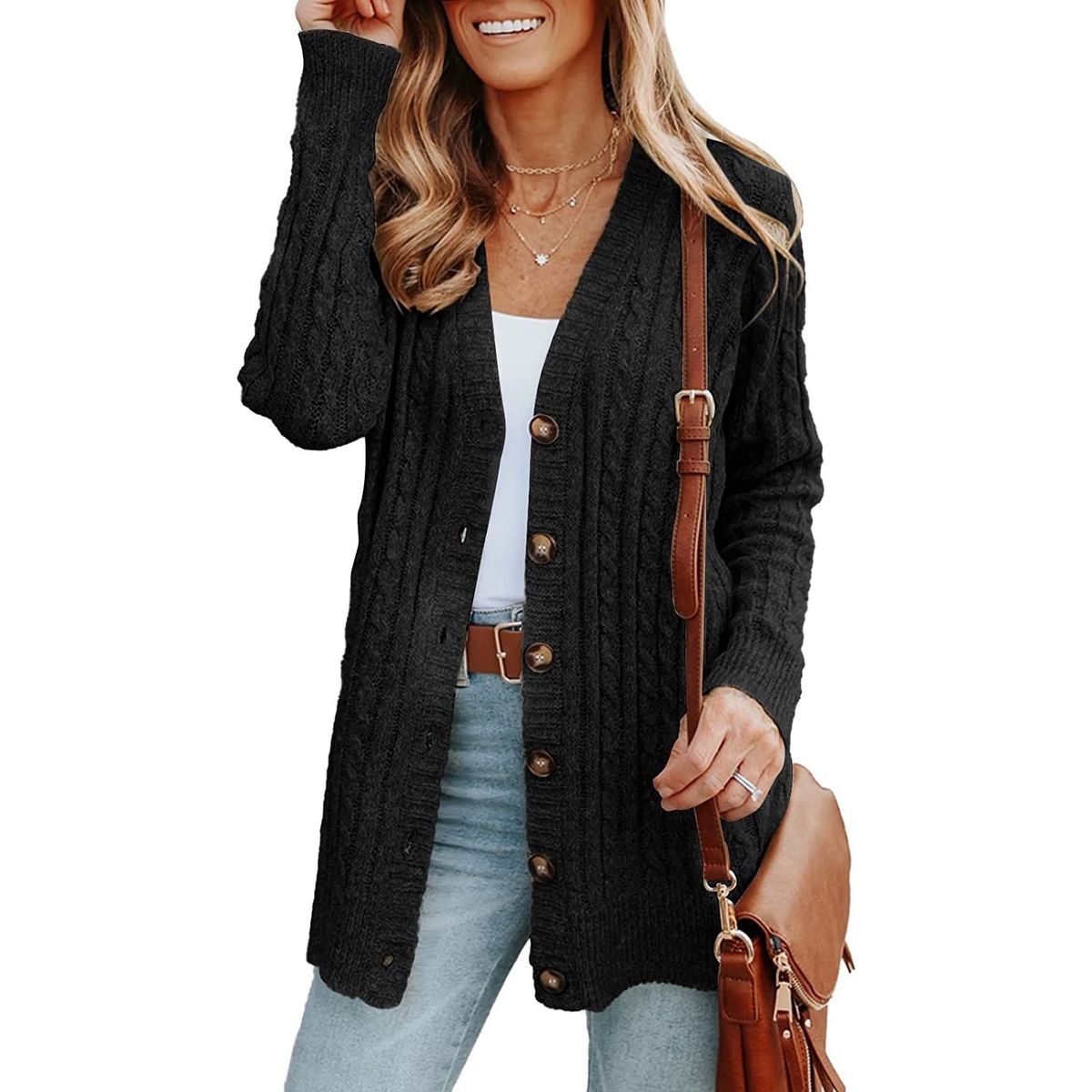 TIOZONEY - Chaleco Punto Fino Alma Mujer