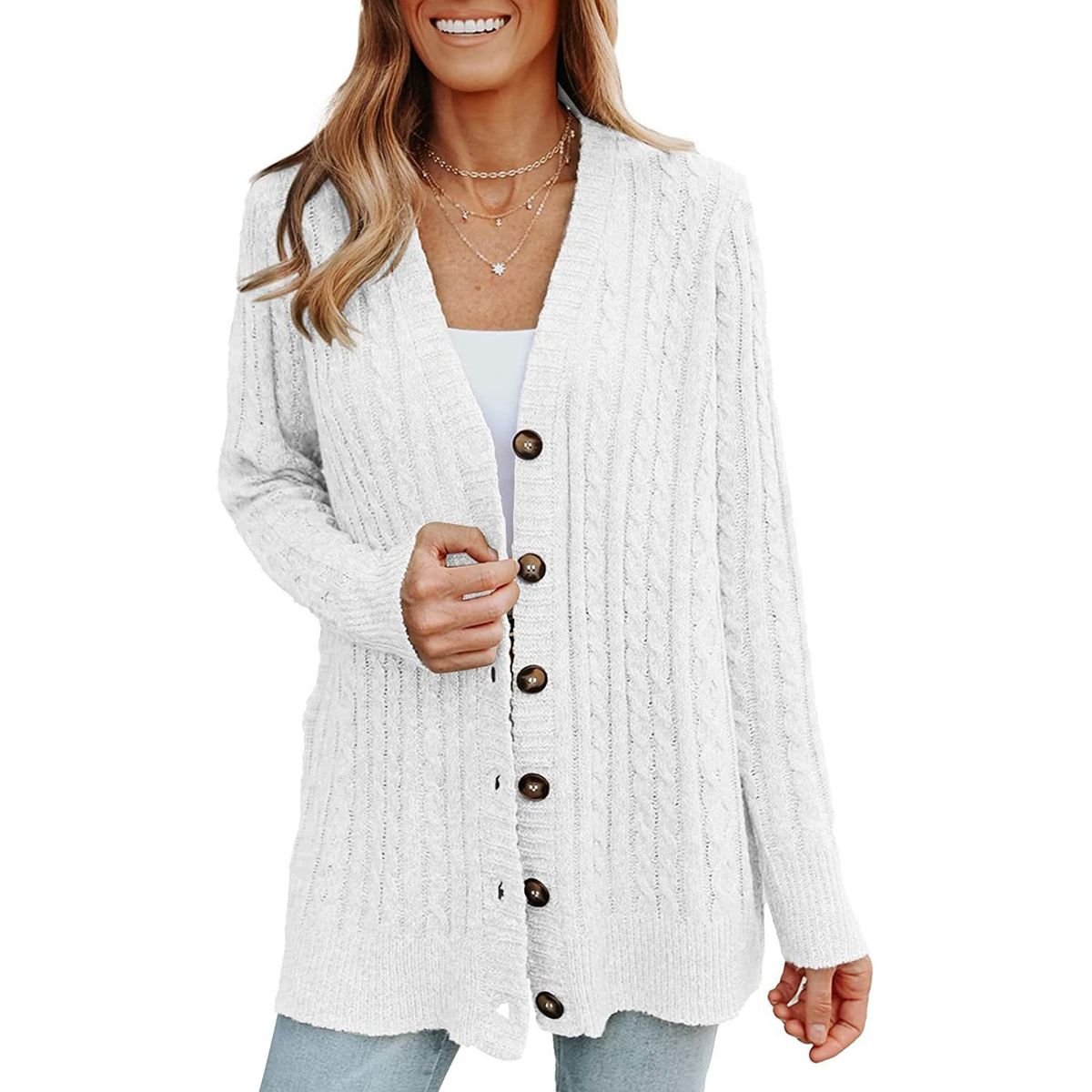 TIOZONEY - Chaleco Punto Fino Alma Mujer