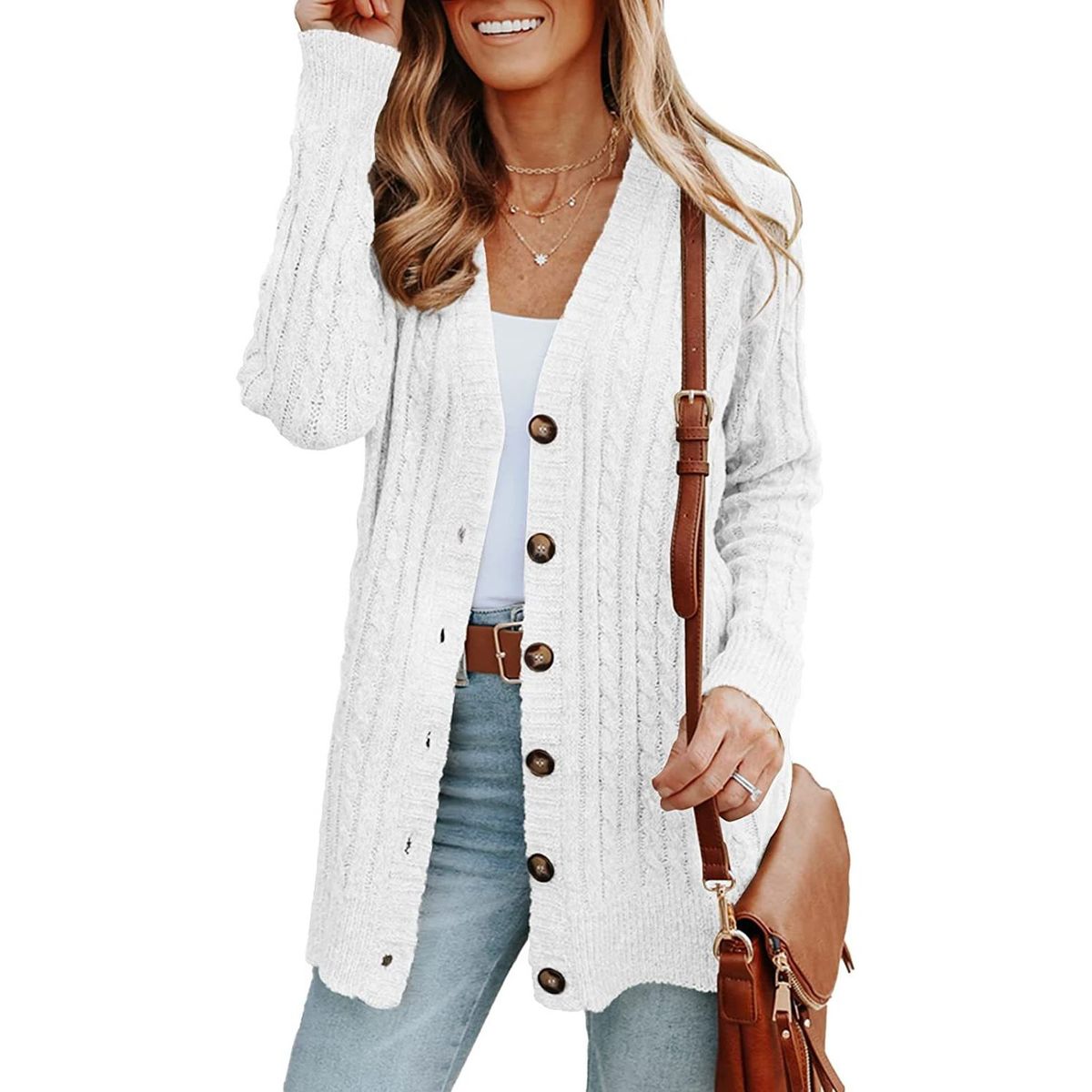 TIOZONEY - Chaleco Punto Fino Alma Mujer