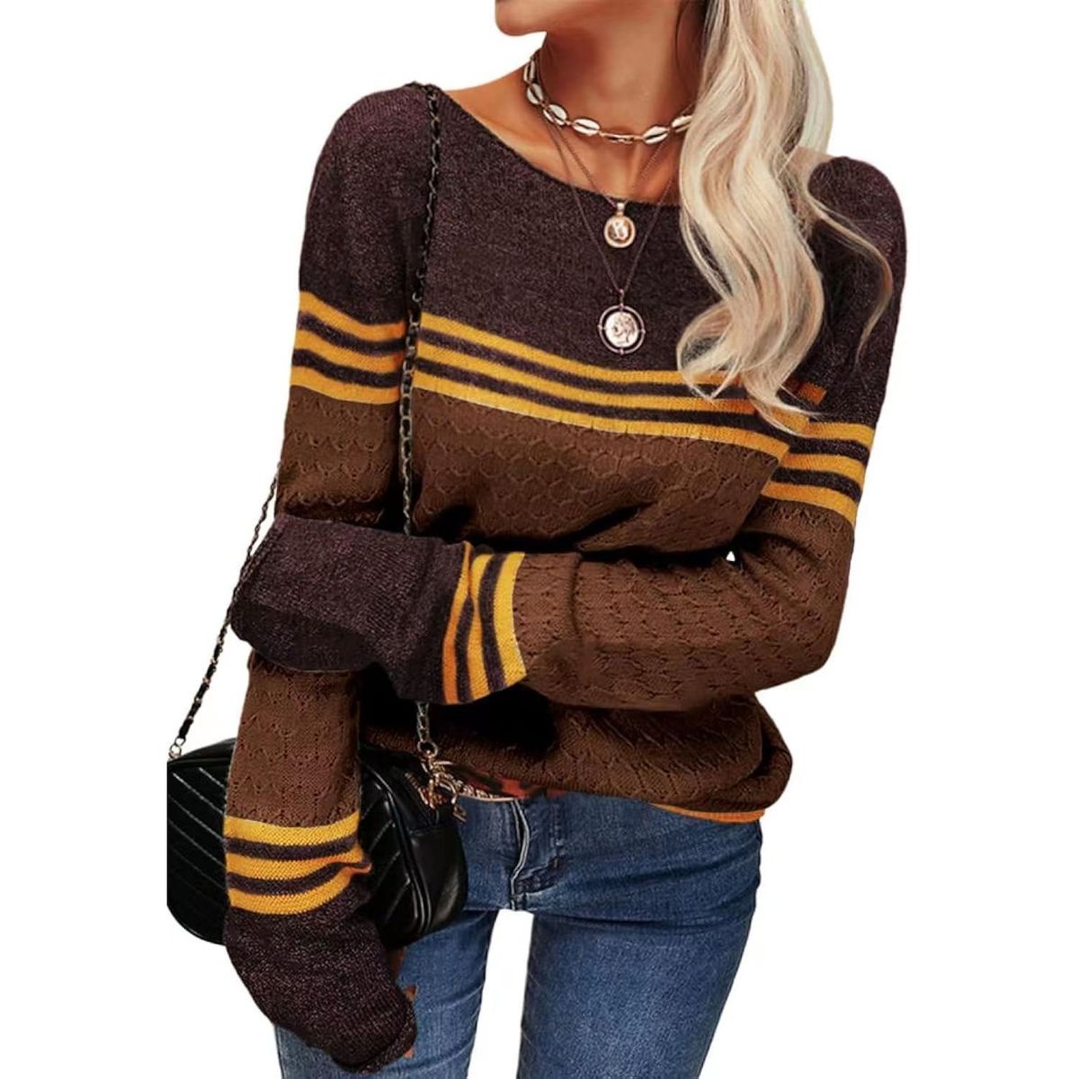 TIOZONEY - Sweater Cuello Redondo Mujer