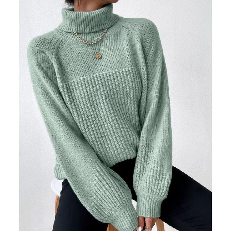 TIOZONEY - Sweater Cuello de Cuello Alto Mujer
