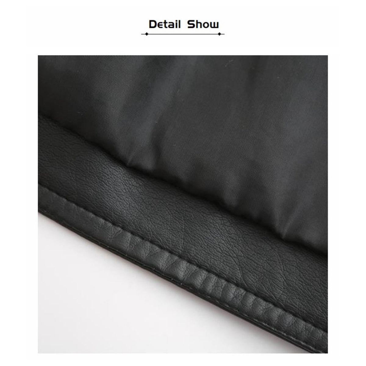 TIOZONEY - Chaqueta de PU casual PU cuello alto - Rojo