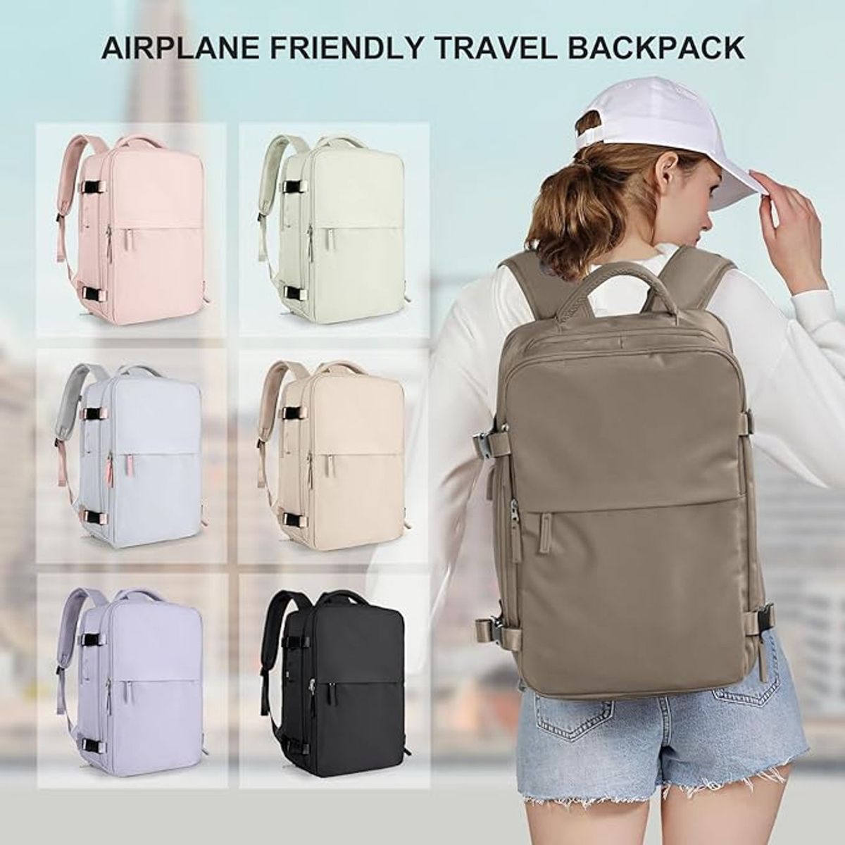 TIOZONEY - Mochila de viaje para mujeres hombros