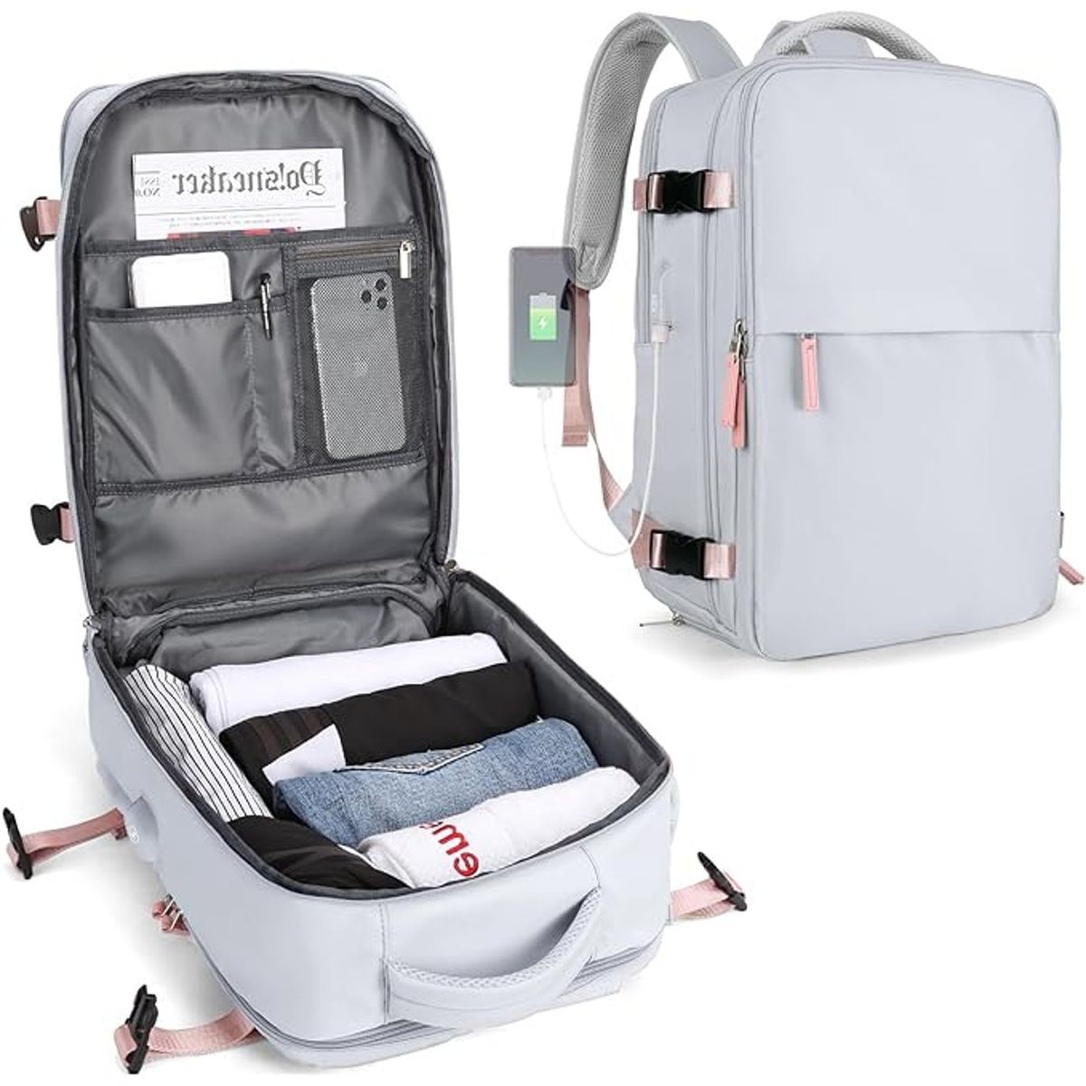 TIOZONEY - Mochila de viaje para mujeres hombros