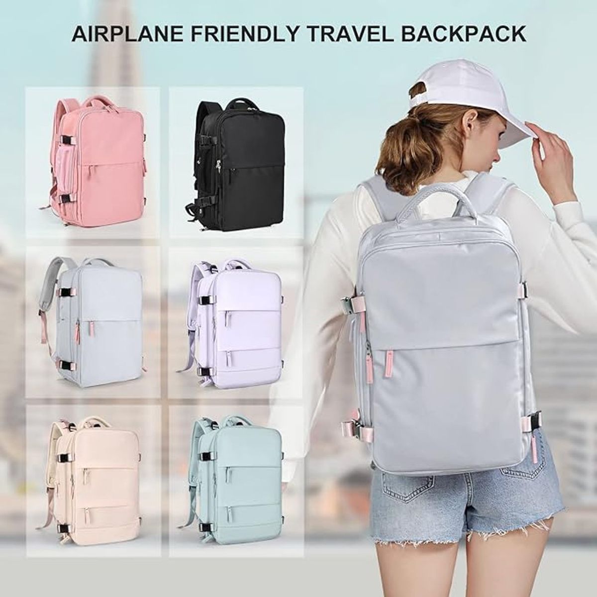 TIOZONEY - Mochila de viaje para mujeres hombros