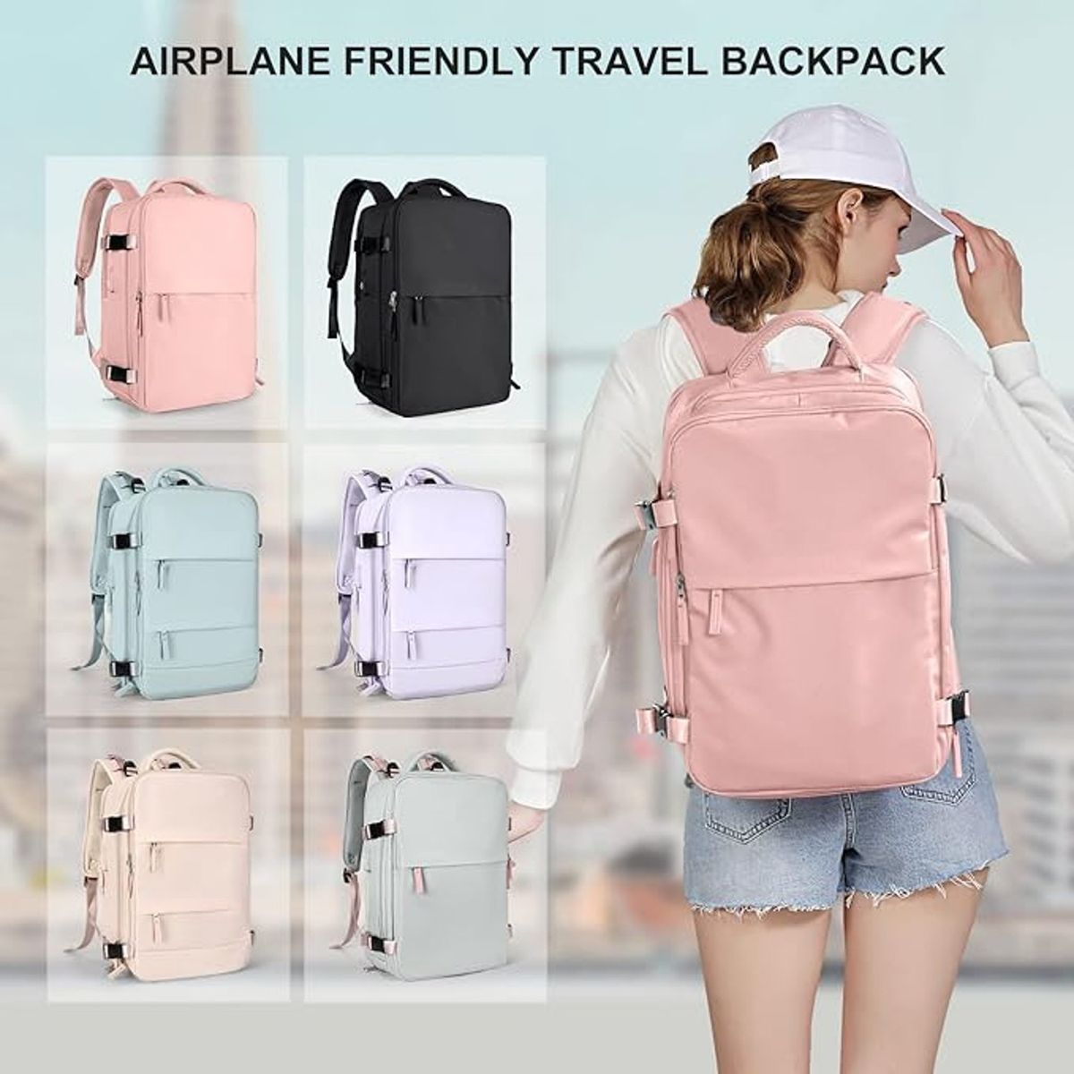 TIOZONEY - Mochila de viaje para mujeres hombros