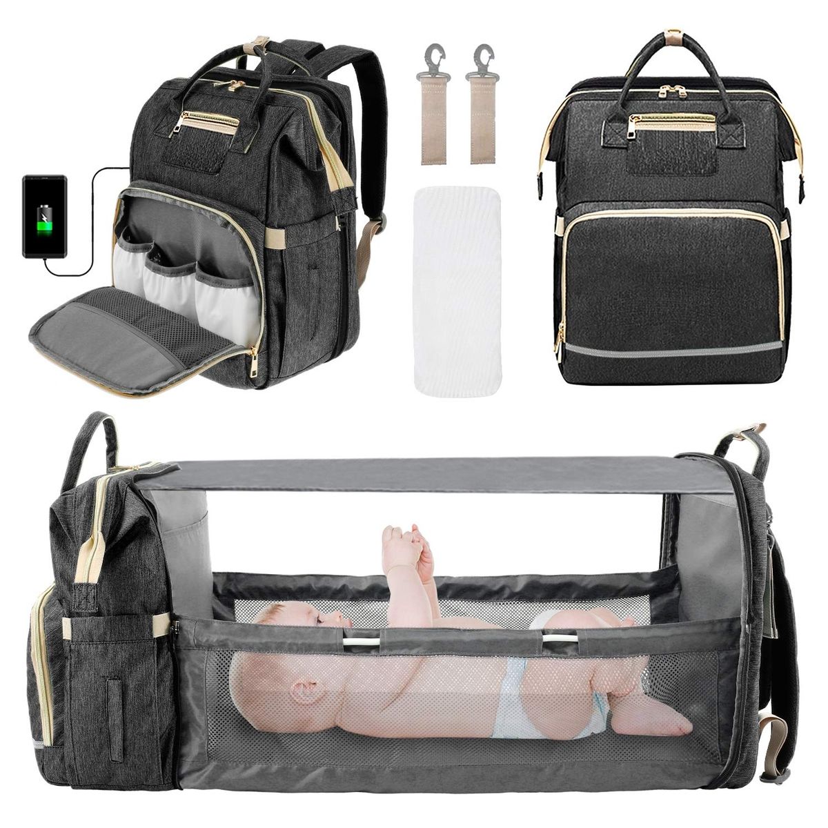 TIOZONEY - Mochila Pañalera Open