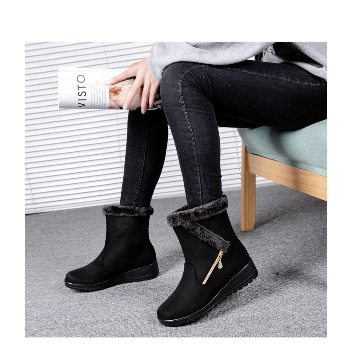 TIOZONEY - Bota Para Mujer