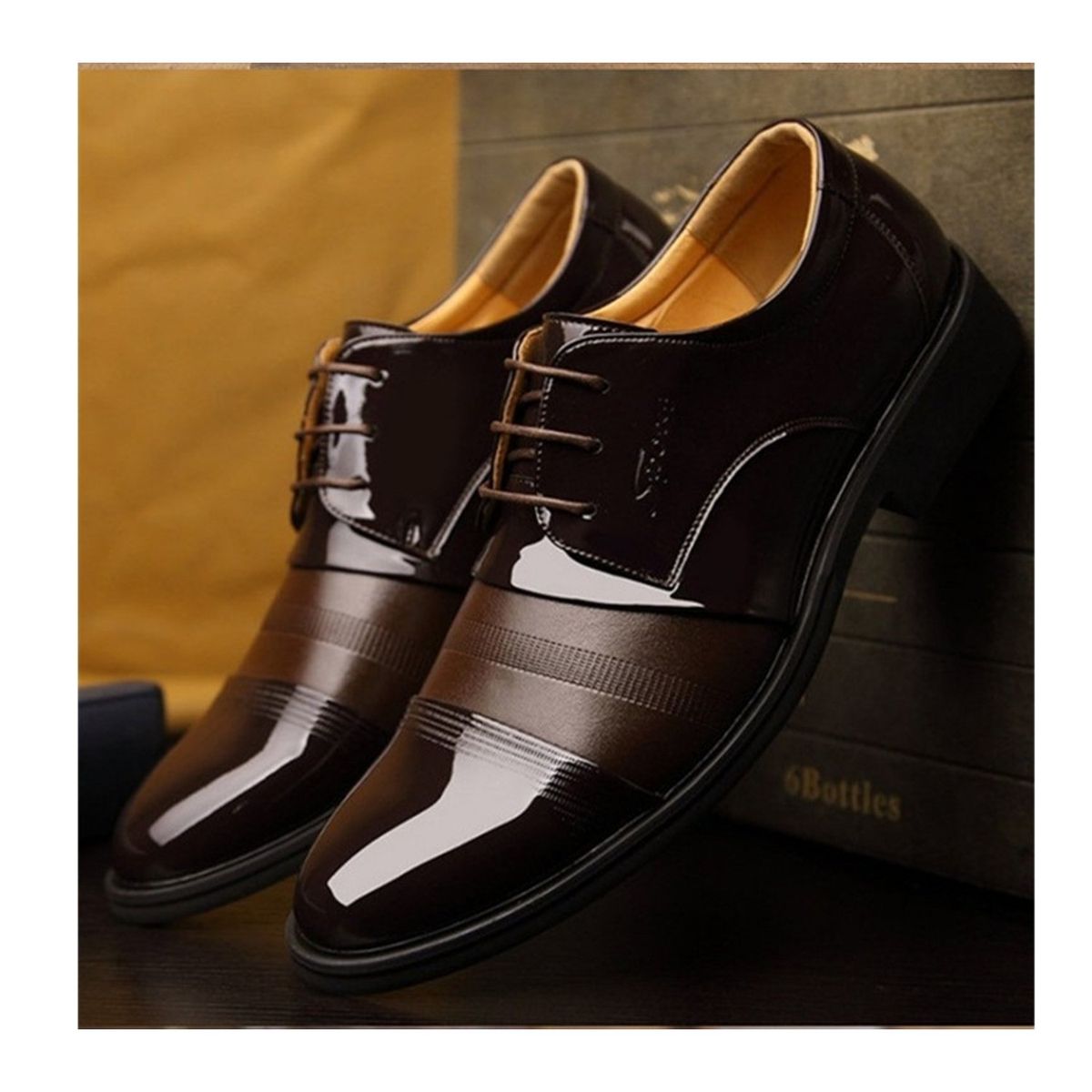 TIOZONEY - zapatos de PU para hombre-Negro