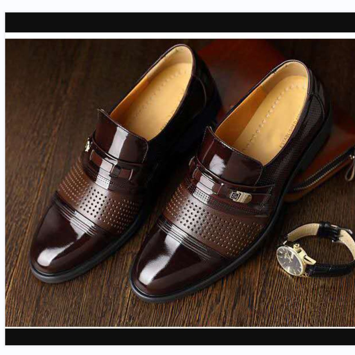 TIOZONEY - zapatos de PU para hombre-Negro
