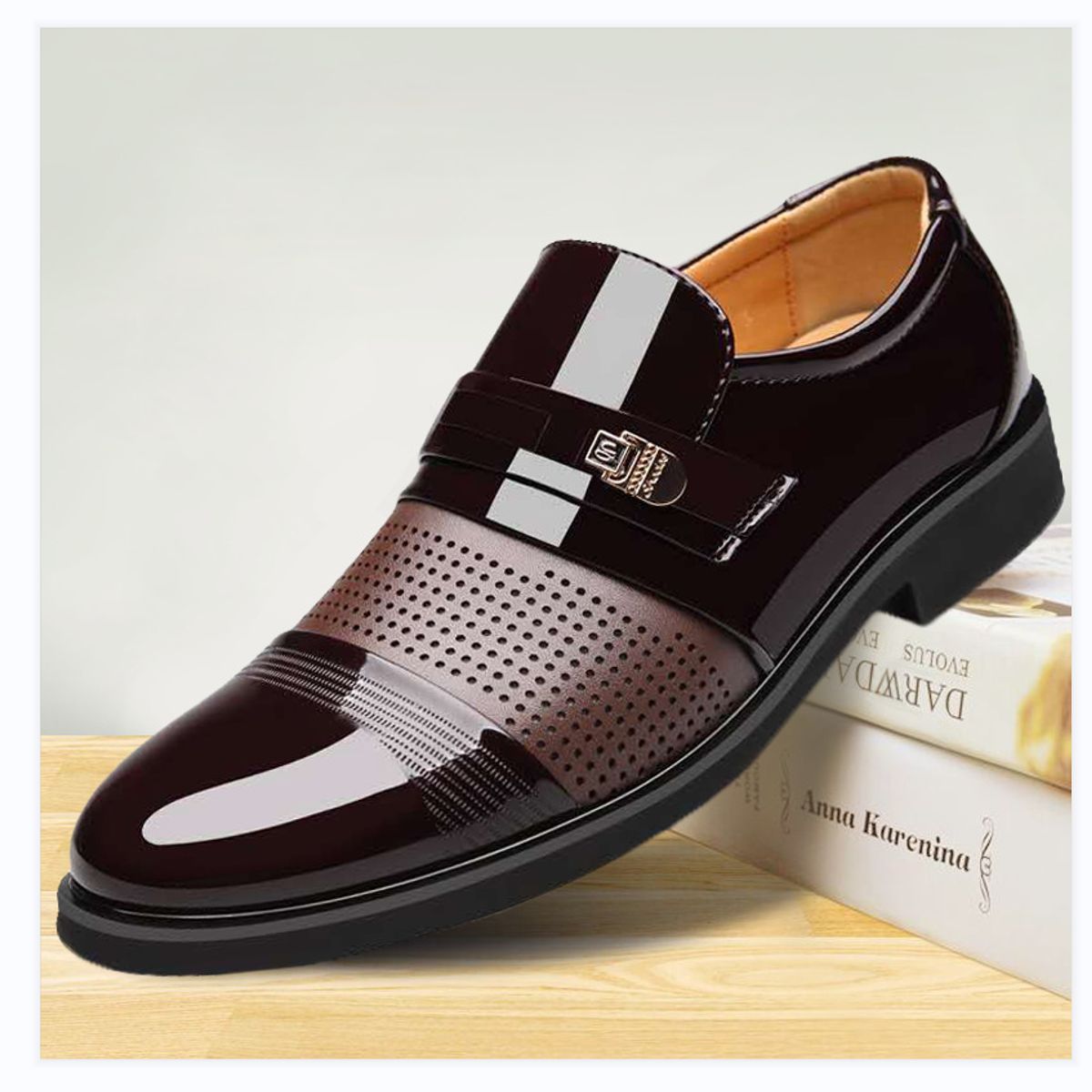 TIOZONEY - zapatos de PU para hombre-Negro