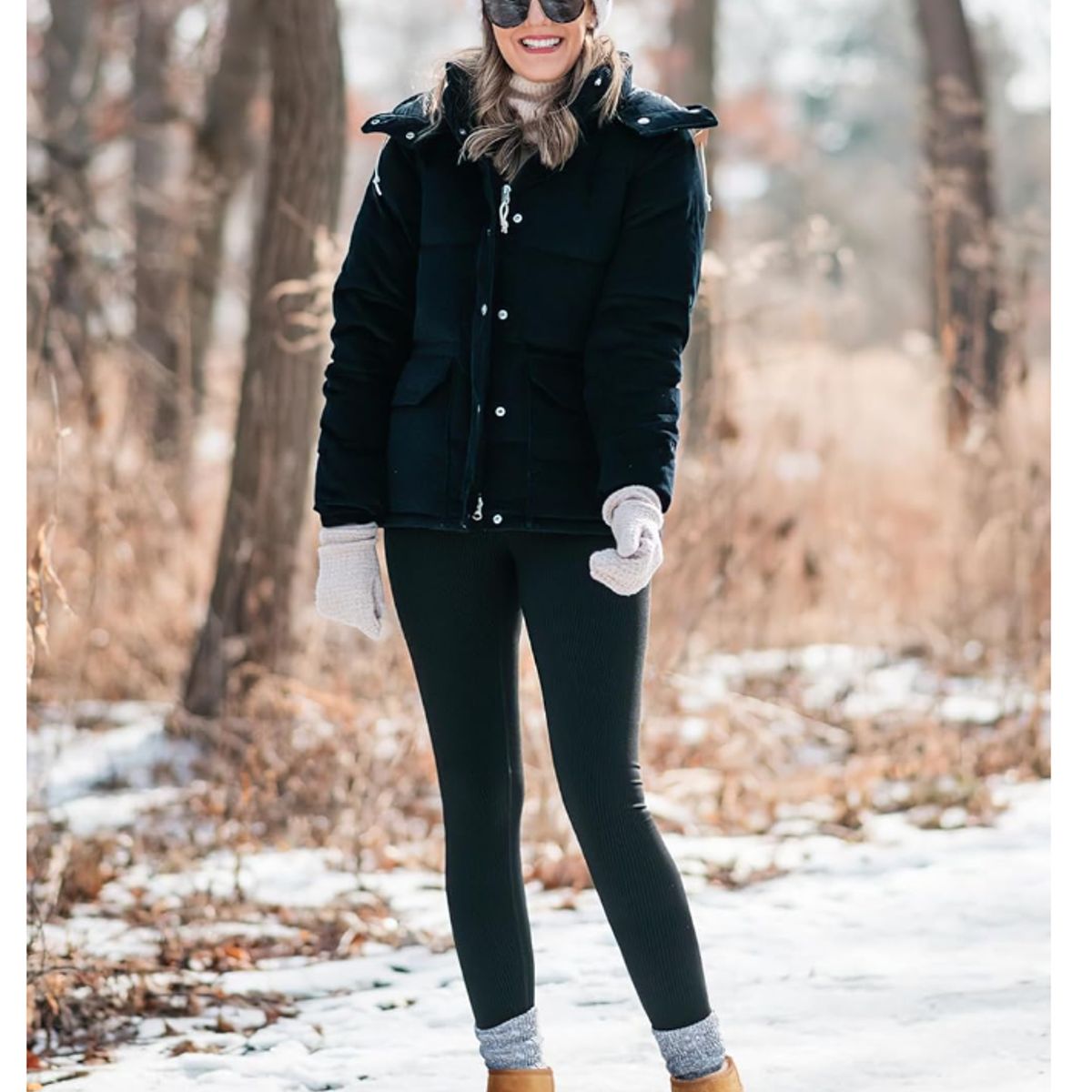 TIOZONEY - Botas De Nieve Tiozoney Cortas Khaki Felpa Para Mujer