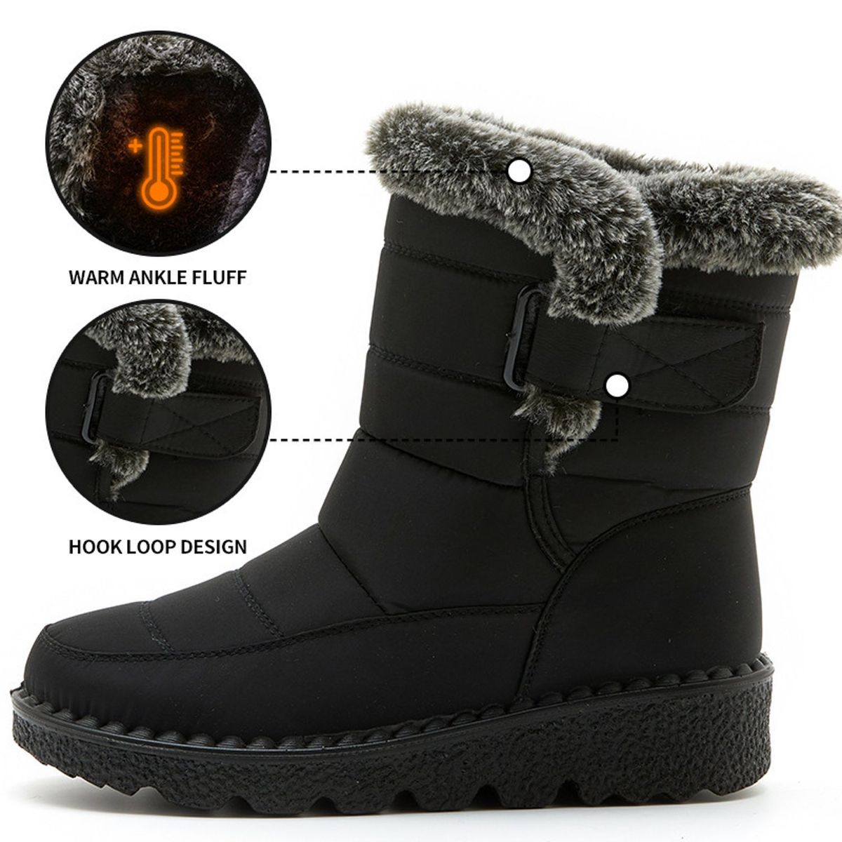 TIOZONEY - Botas de algodón de nieve cálidas e impermeables para Mujer