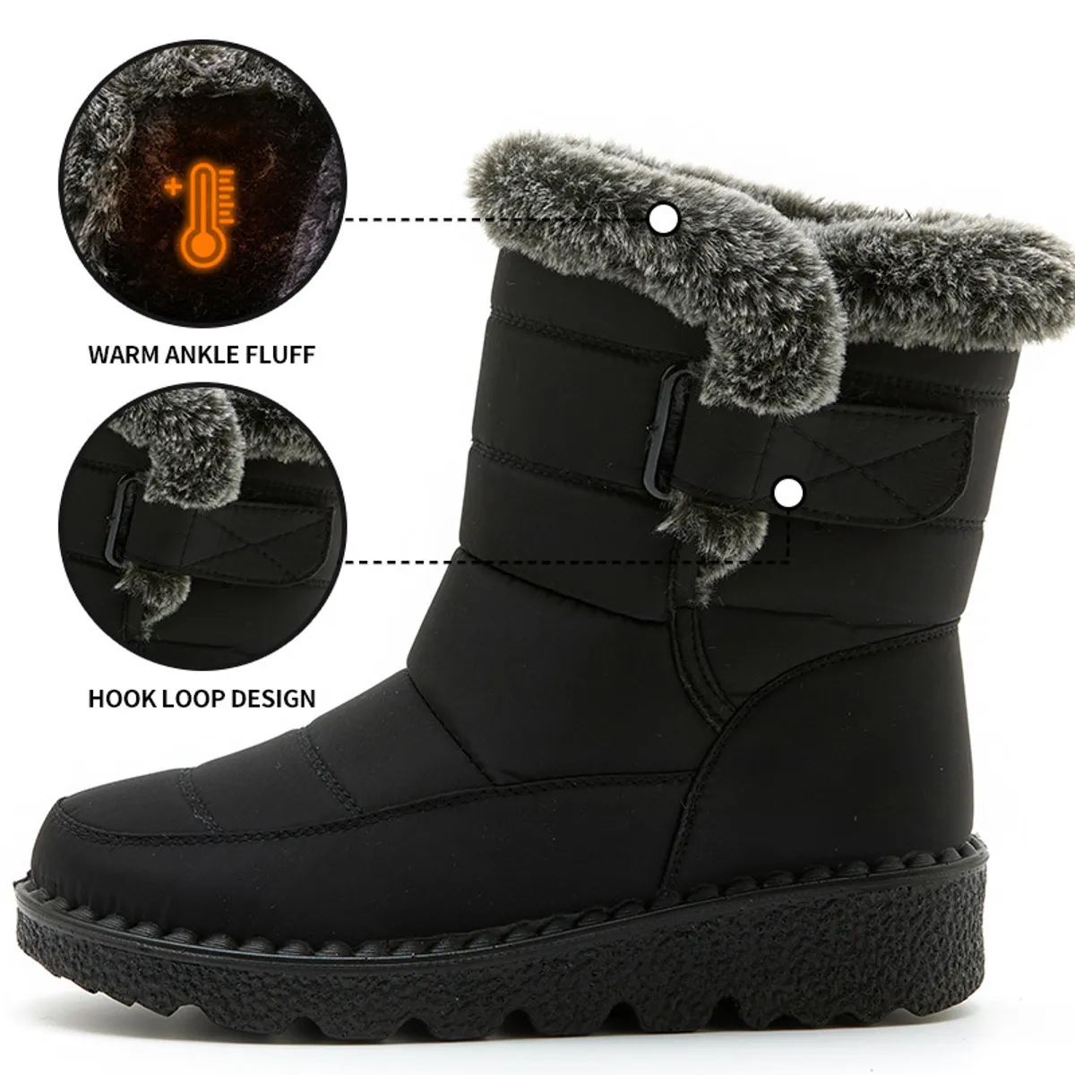 TIOZONEY - Botas de algodón de nieve cálidas e impermeables para Mujer